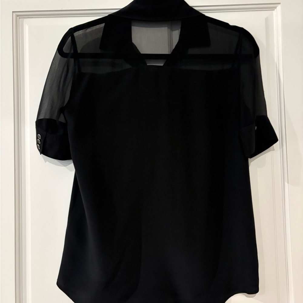 Alexander Wang Black Sheer Blouse